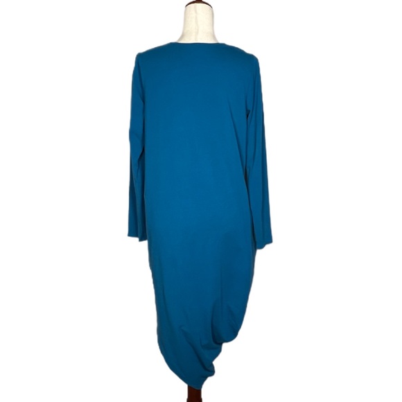UNIVERSAL STANDARD Women Vanity Size XS/US L Blue Geneva Asymmetrical Midi Dress - Picture 3 of 10